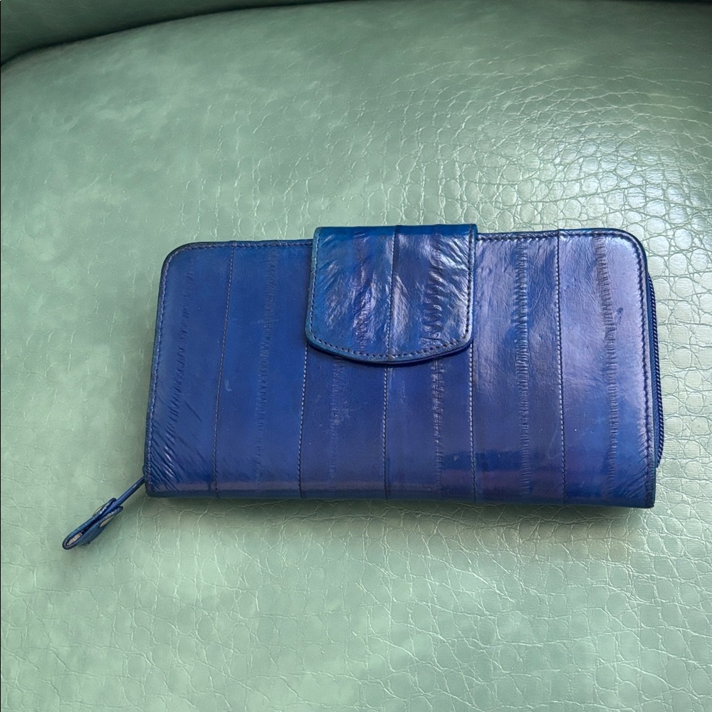 Lee Sands Blue Leather Wallet